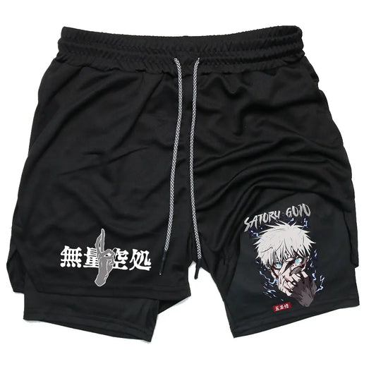Anime 2 in 1 Gym Compression Sport Shorts