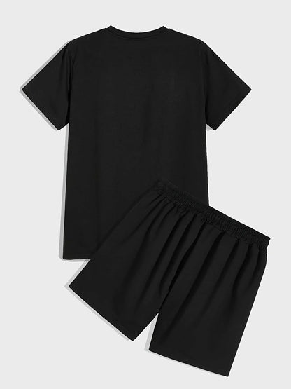 men's summer casual Los Angeles print set
