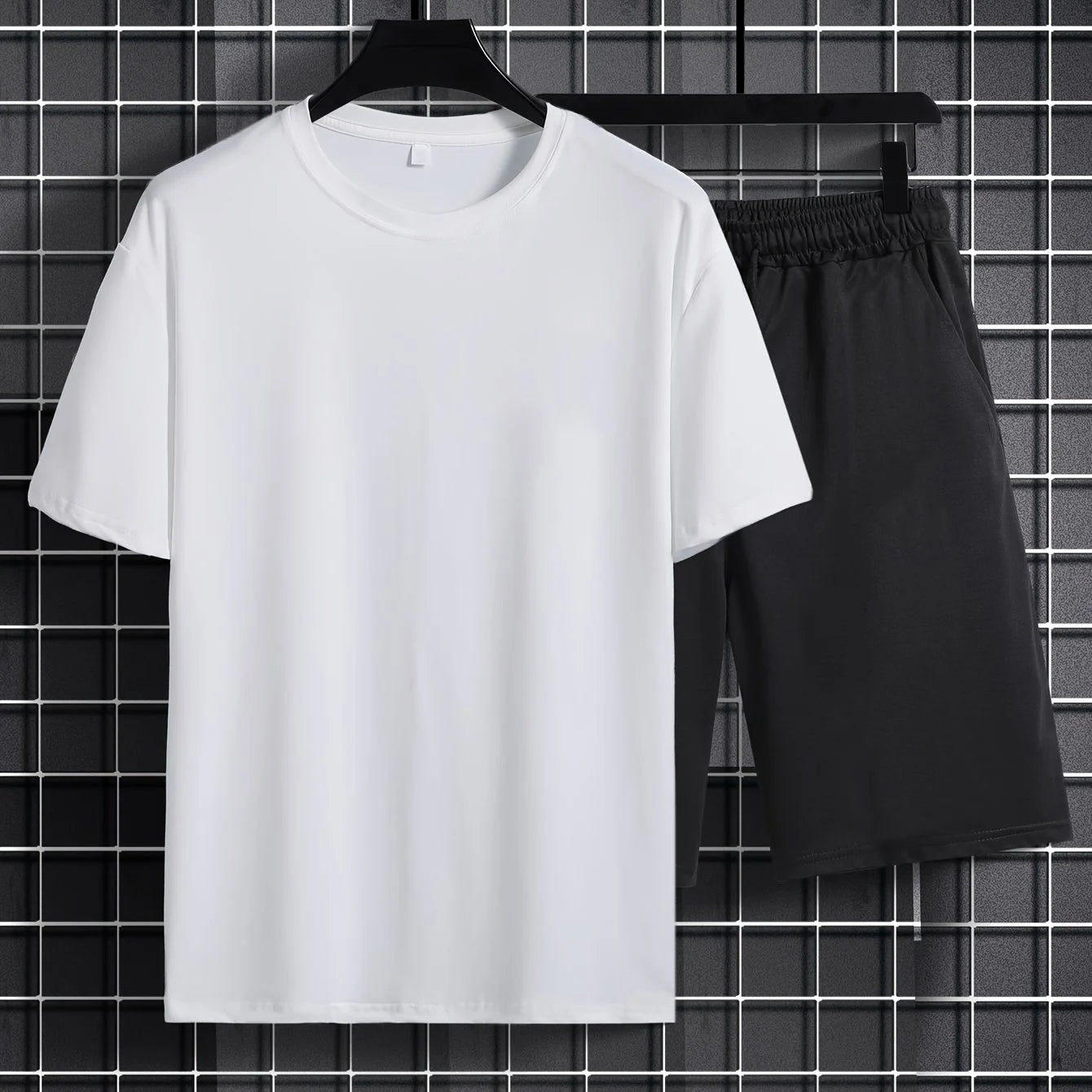 men's summer casual Los Angeles print set