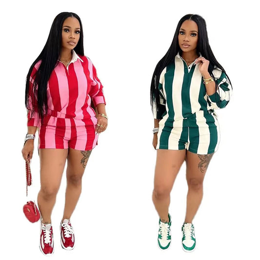 Women's Clothing Fashion Striped Sets