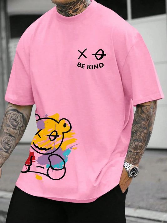 BE KIND letter cartoon print T-shirt